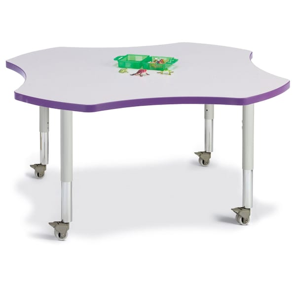Berries Four Leaf Activity Table, Mobile, Freckled Gray/Purple/Gray